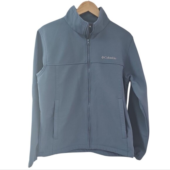 Columbia Kruser Ridge III Softshell Full Zip Jacket Sz M Blue Outdoor Hiking - Picture 1 of 16